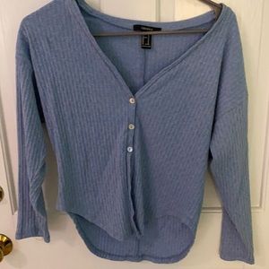Forever 21 Blue Button up Top